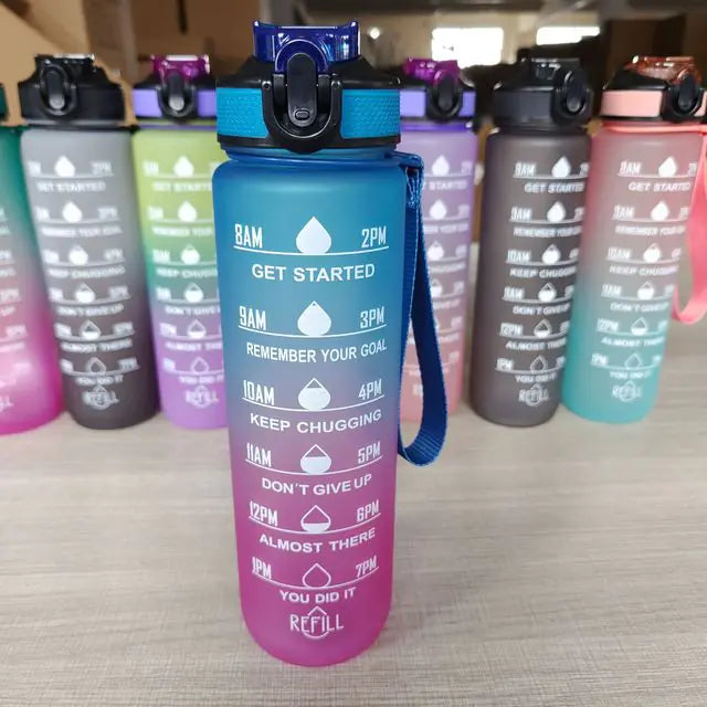 1 Liter Water Bottle Motivational Sport Water Bottle Leakproof - PowerFuelHQ