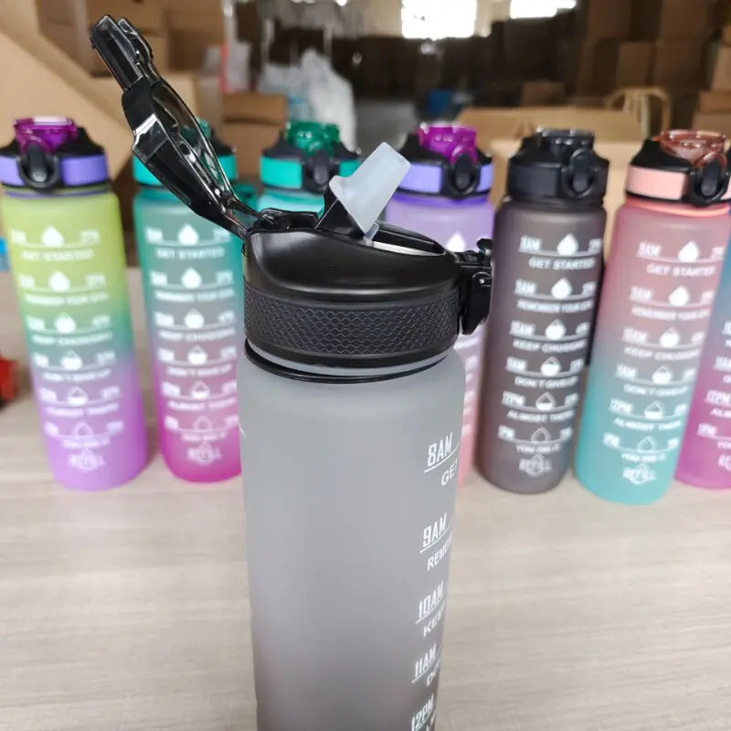 1 Liter Water Bottle Motivational Sport Water Bottle Leakproof - PowerFuelHQ