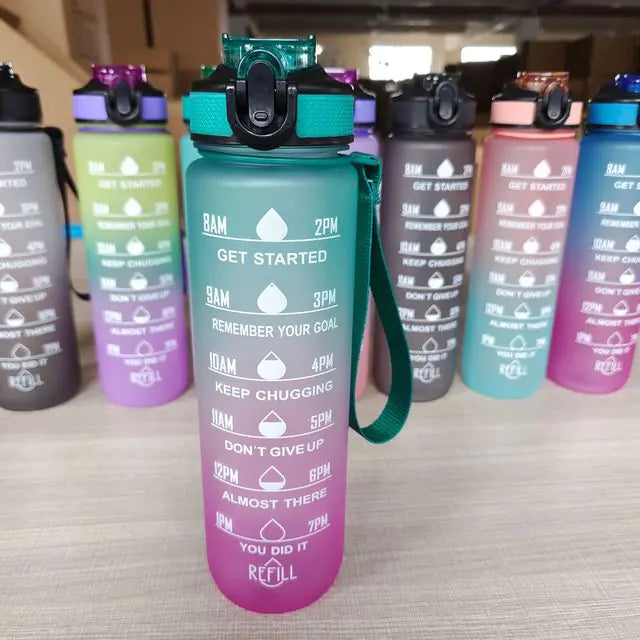 1 Liter Water Bottle Motivational Sport Water Bottle Leakproof - PowerFuelHQ