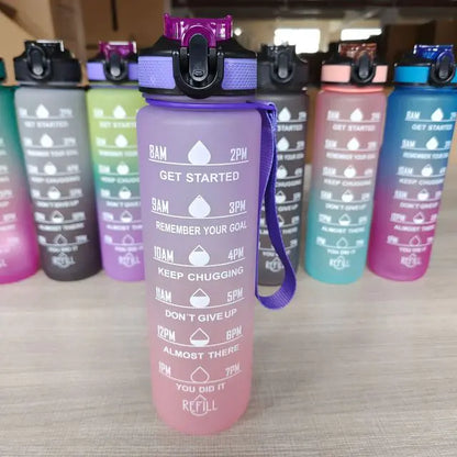 1 Liter Water Bottle Motivational Sport Water Bottle Leakproof - PowerFuelHQ