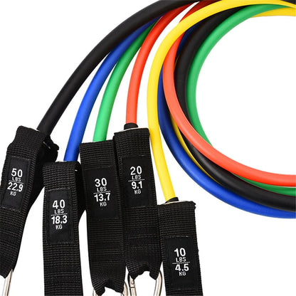 17-Piece Latex Resistance Bands Set for Crossfit, Yoga, and Fitness - PowerFuelHQ