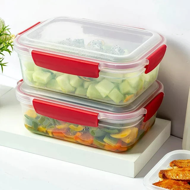 5 Pack Stackable Food Storage Containers Airtight & Leakproof Set Snap Lock Lids - PowerFuelHQ