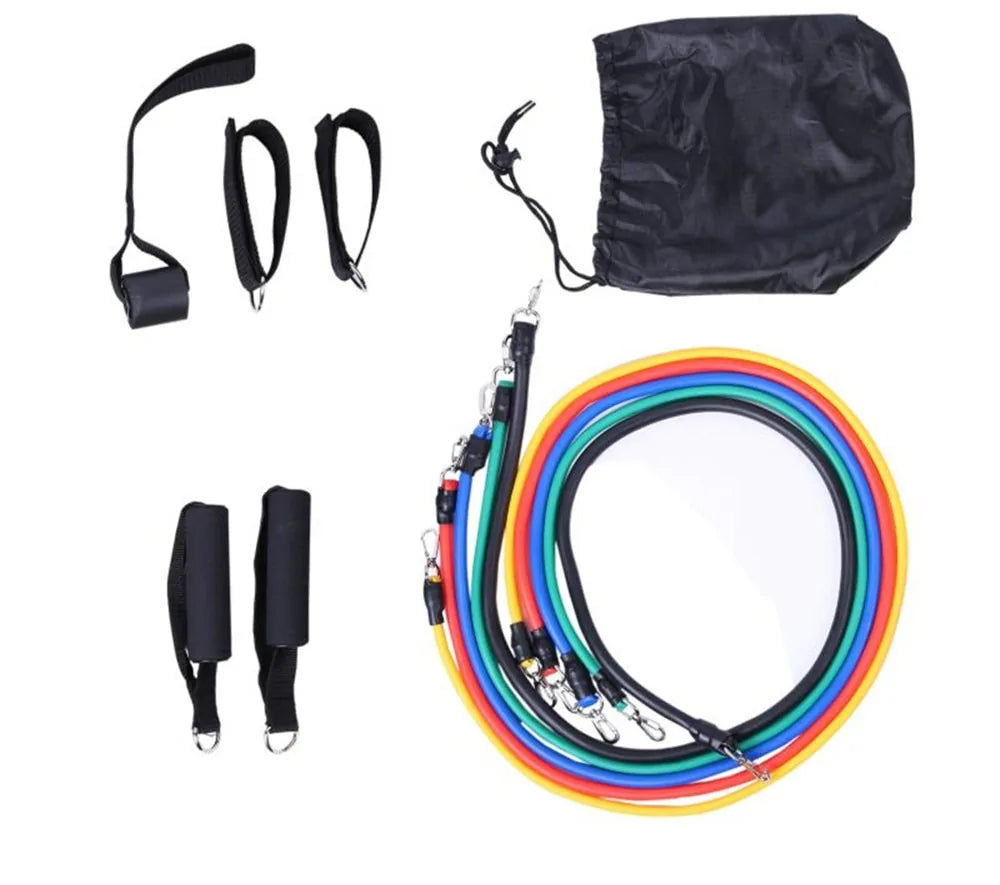 17-Piece Latex Resistance Bands Set for Crossfit, Yoga, and Fitness - PowerFuelHQ